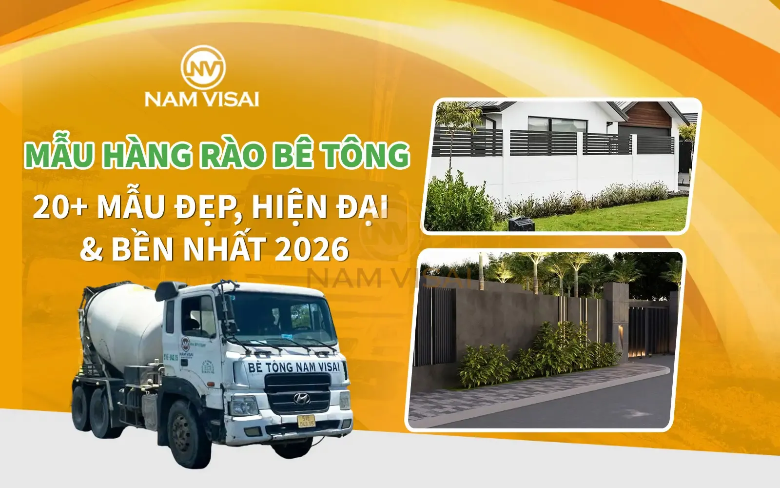 20+ Mẫu Hàng Rào Bê Tông Đẹp, Hiện Đại & Bền Nhất 2026