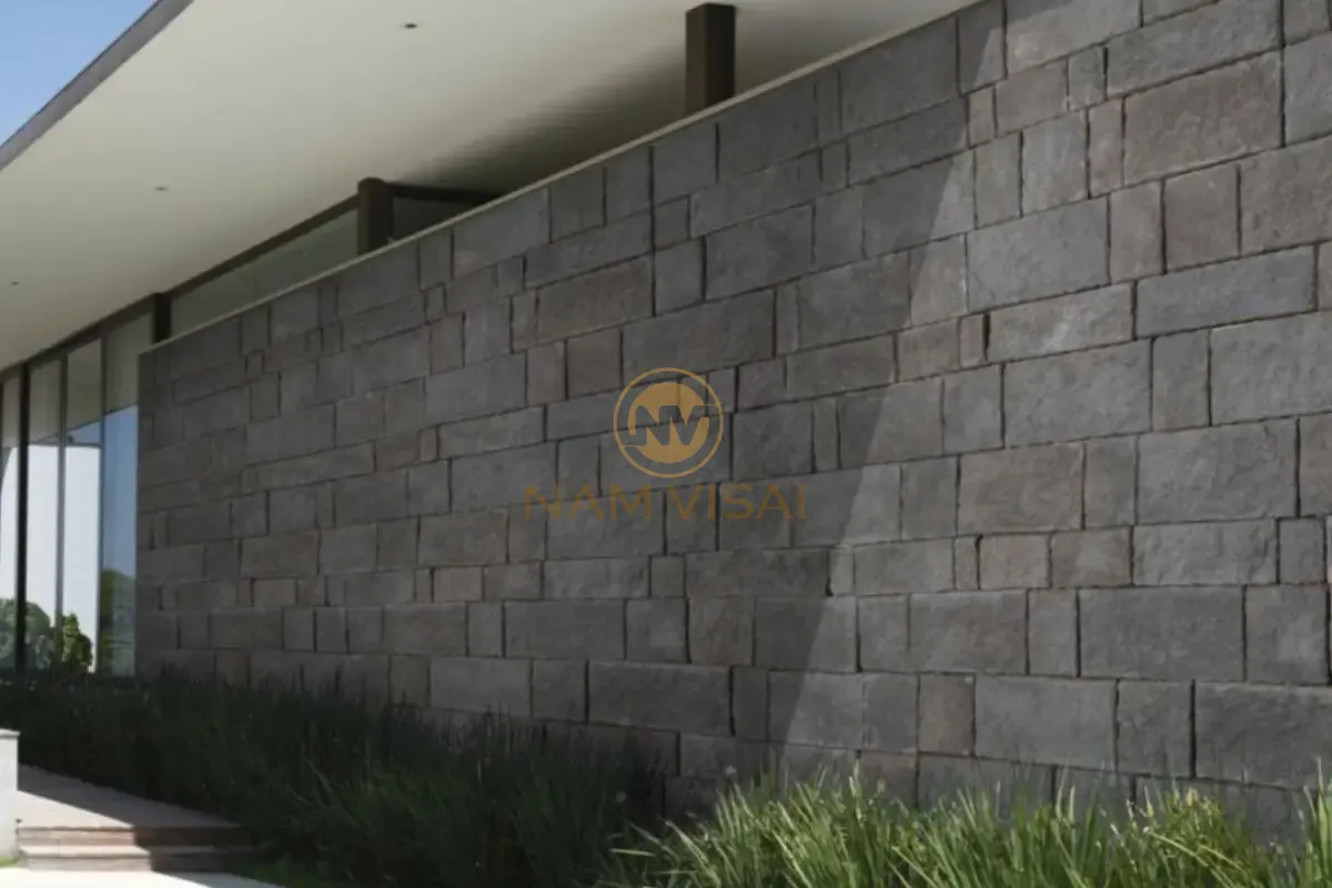 Hàng rào bê tông ốp gạch thẻ trần