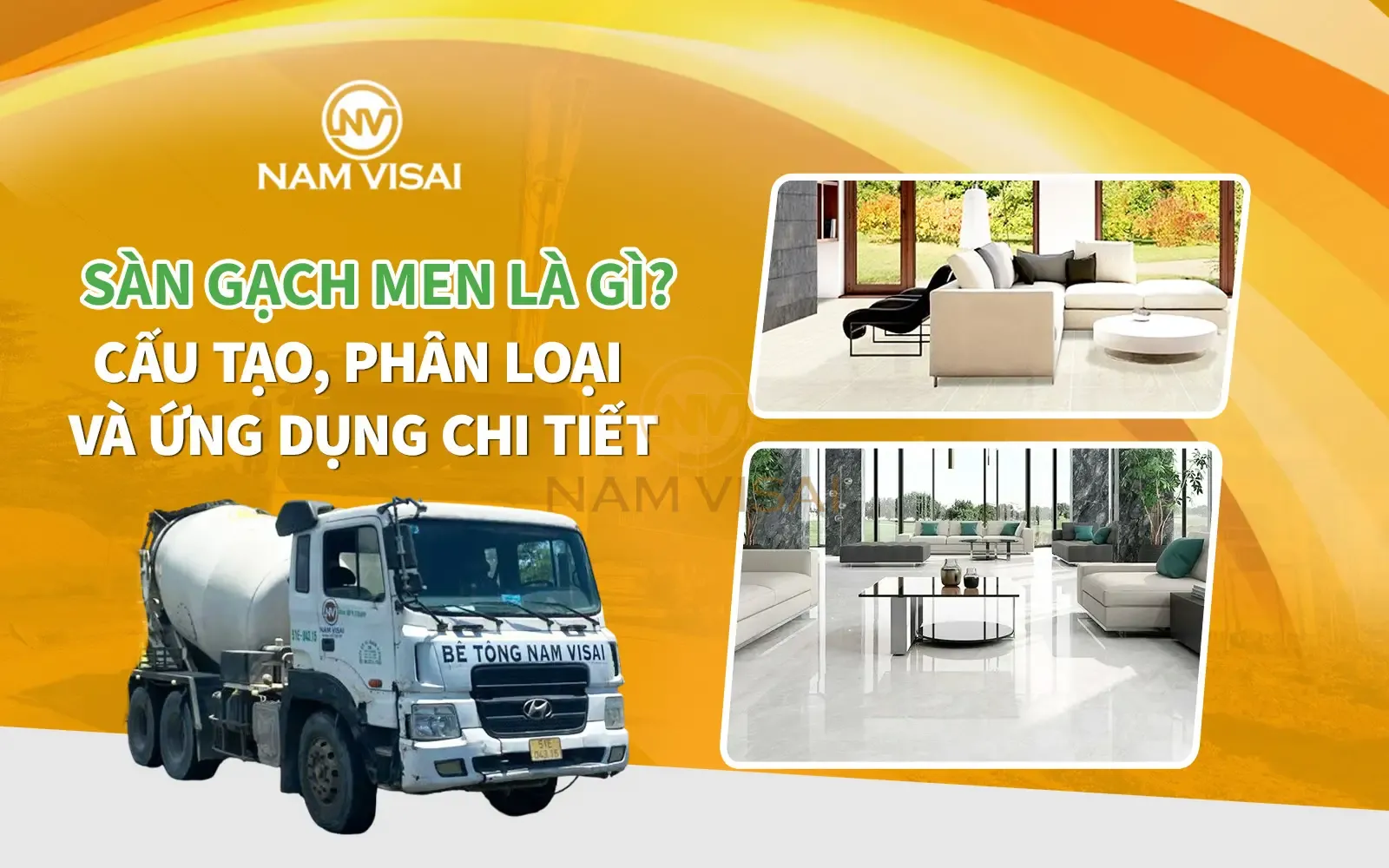Sàn gạch men là gì? Cấu tạo, phân loại và ứng dụng chi tiết