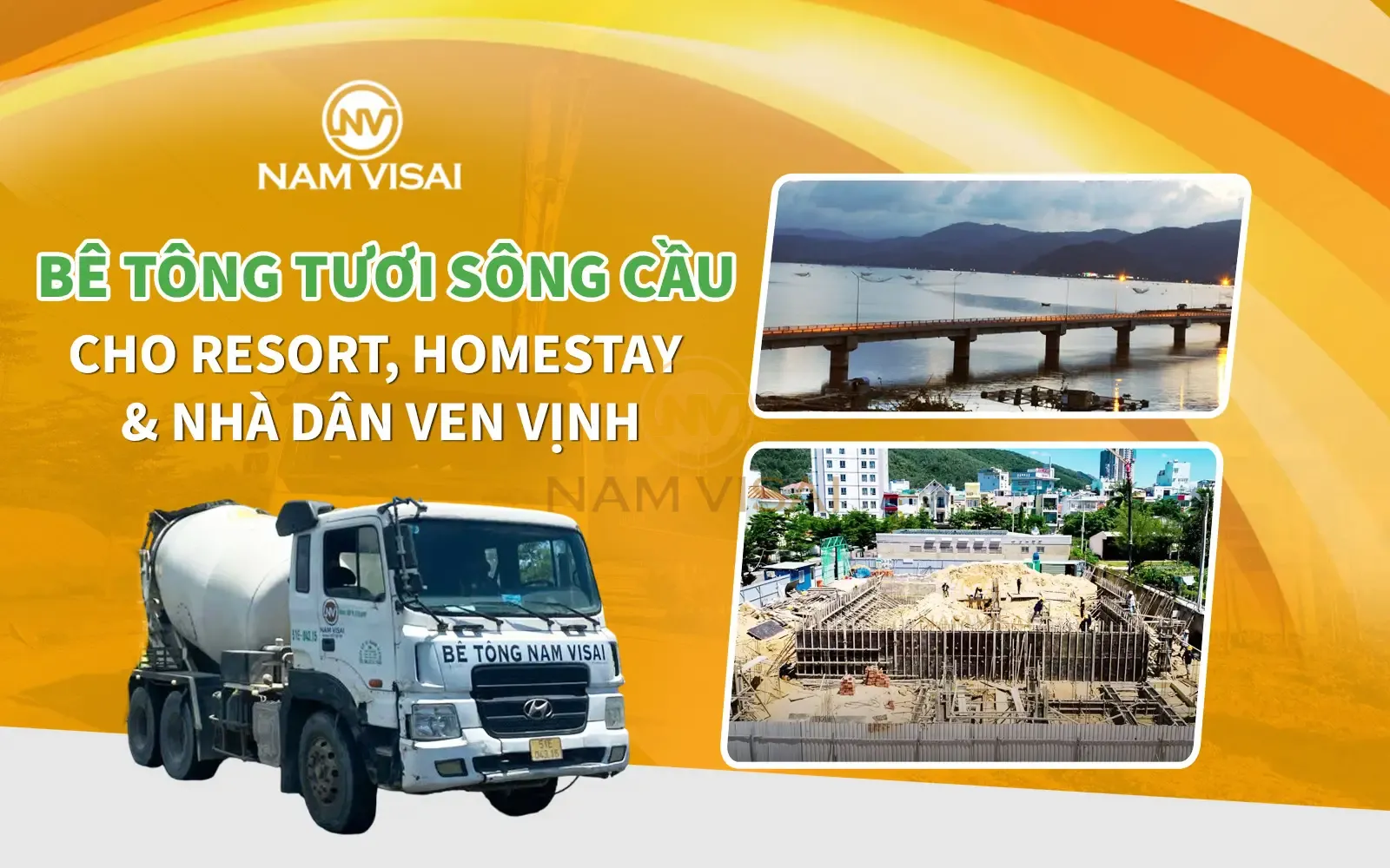 Bê Tông Tươi Sông Cầu Cho Resort, Homestay & Nhà Dân Ven Vịnh