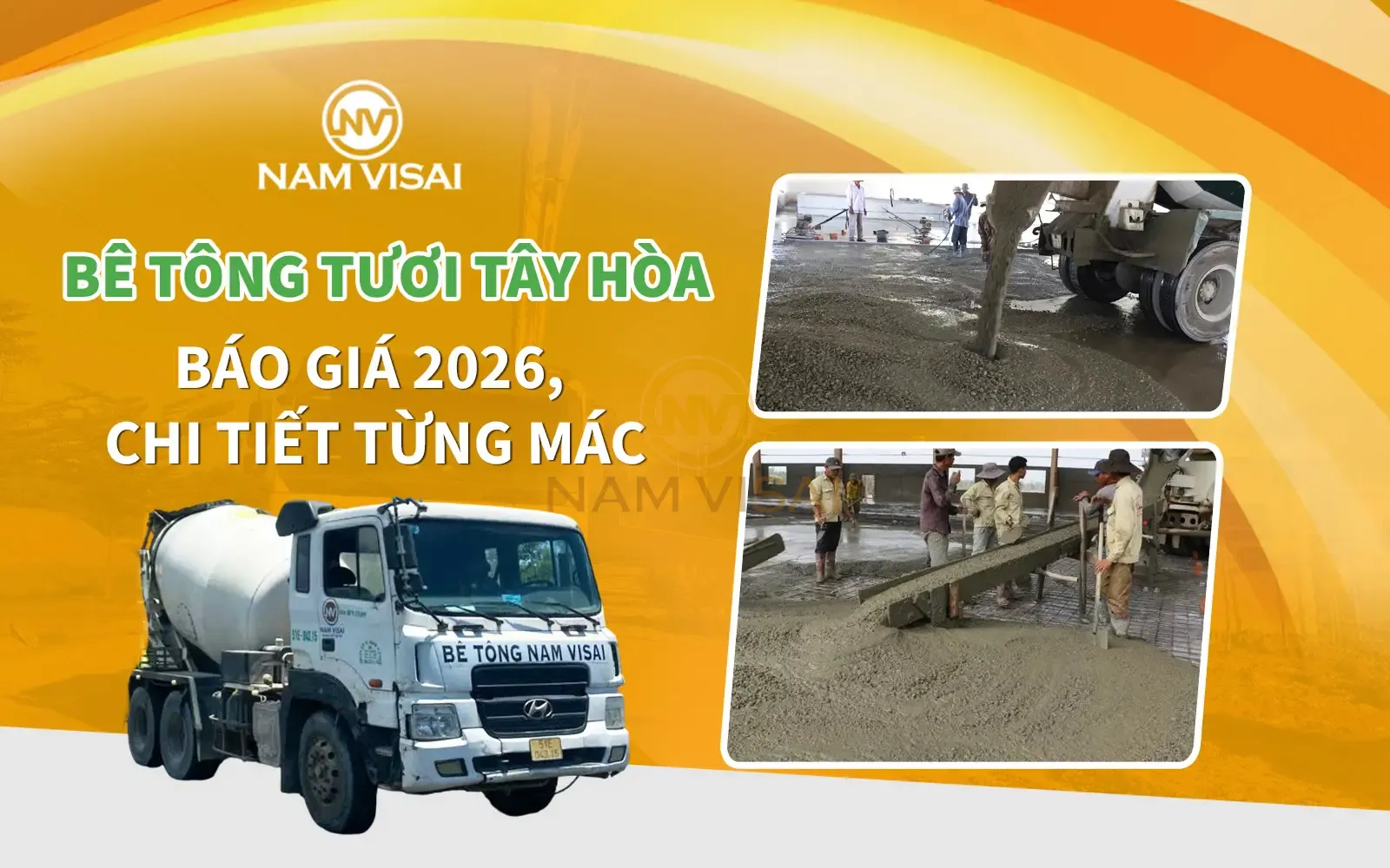 Báo Giá Bê Tông Tươi Tây Hòa 2026, Chi Tiết Từng Mác