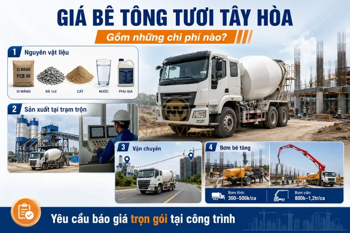 Giá Bê Tông Tươi Tây Hòa Gồm Những Chi Phí Nào?