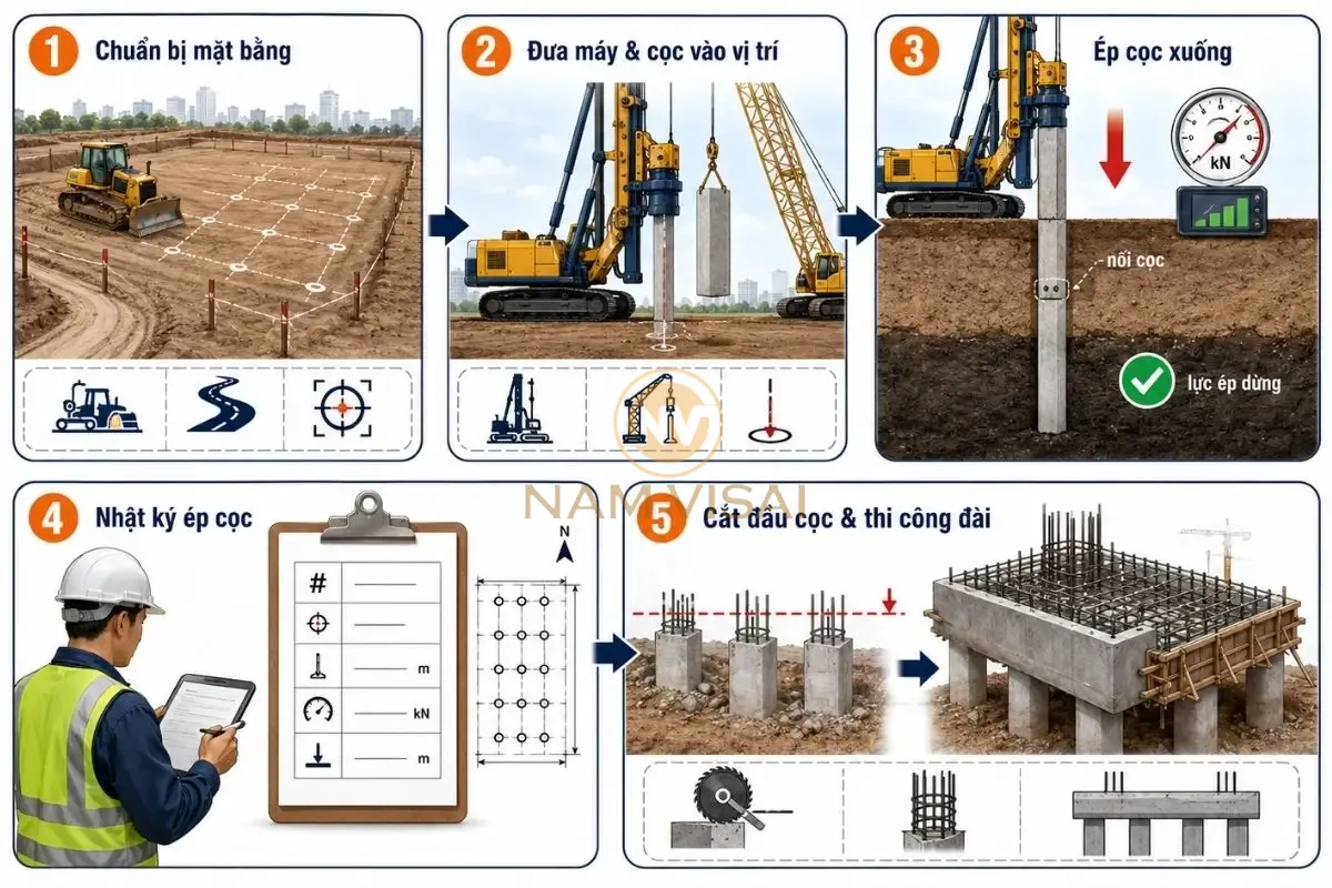 Quy Trình Ép Cọc Bê Tông Tổng Quan