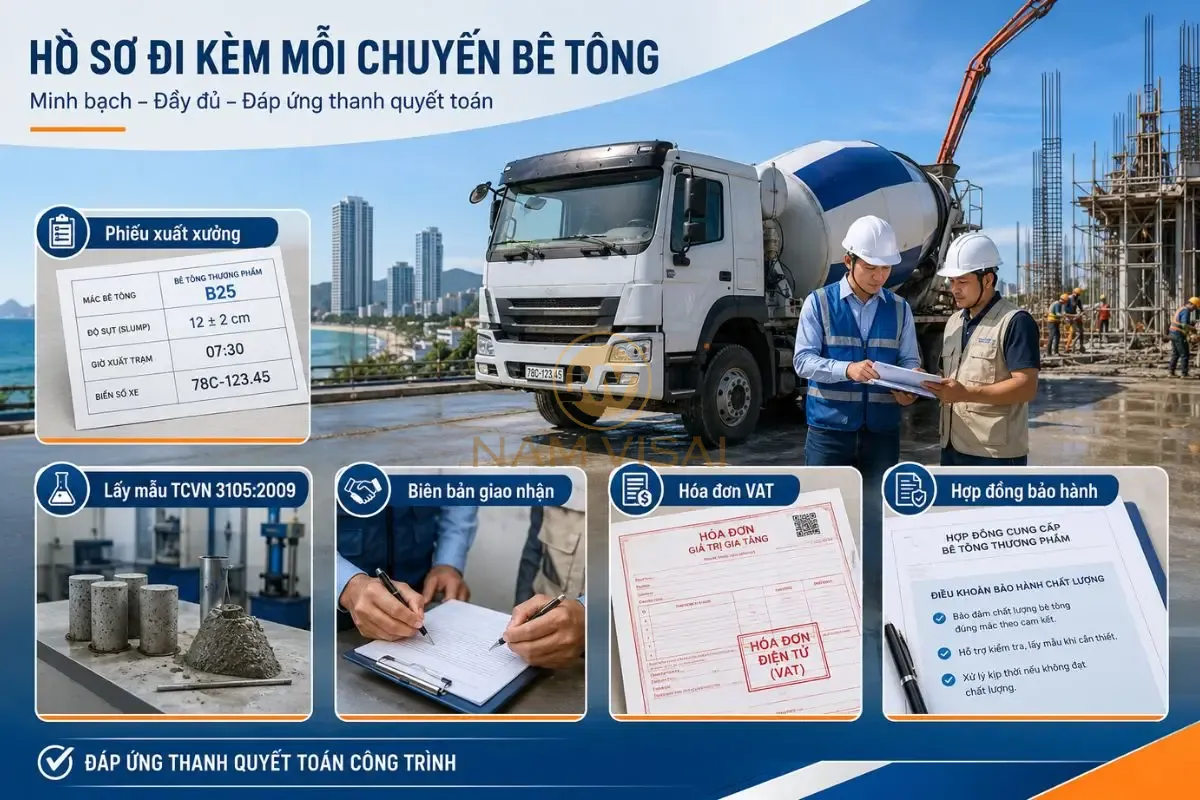 Hồ Sơ Đi Kèm Mỗi Chuyến Bê Tông Thương Phẩm Tuy Hòa