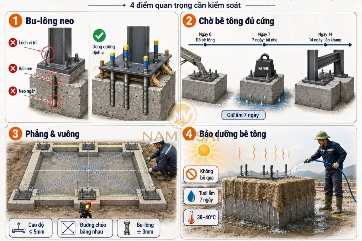 Lưu ý quan trọng khi thi công móng nhà lắp ghép