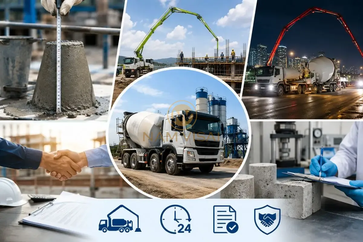 Khi mua bê tông tươi Phú Yên chủ thầu nên chọn Namvisai