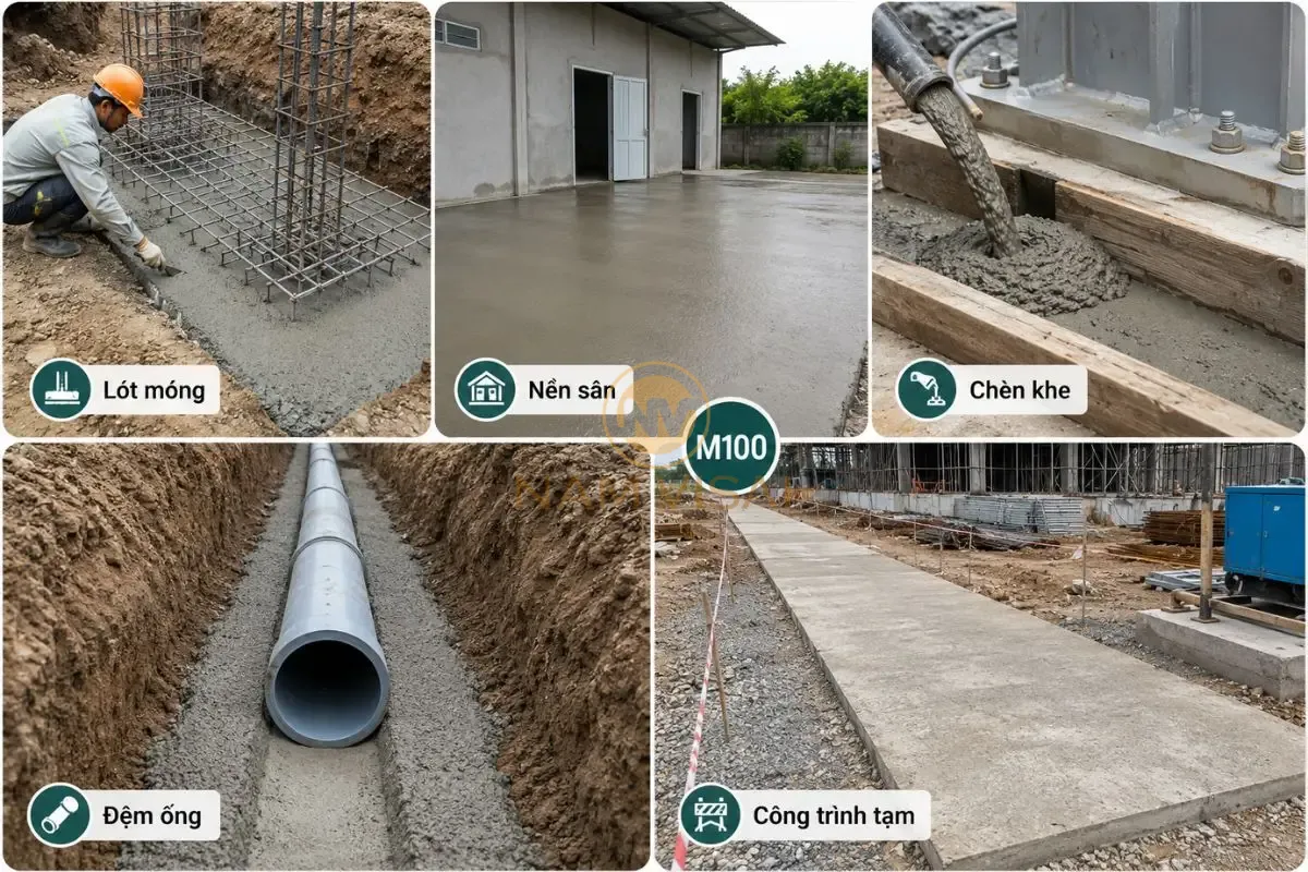 Ứng Dụng Của Bê Tông Tươi Mác 100