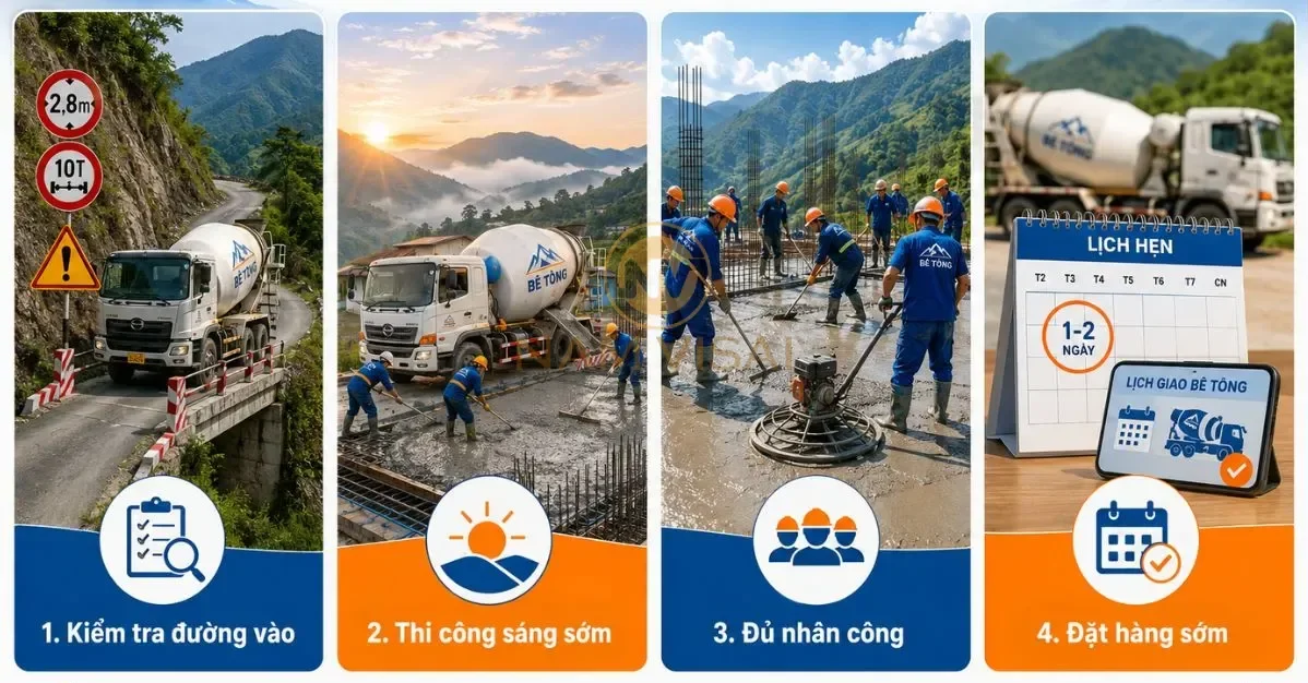 Lưu Ý Đặc Biệt Khi Đổ Bê Tông Tươi Vân Canh