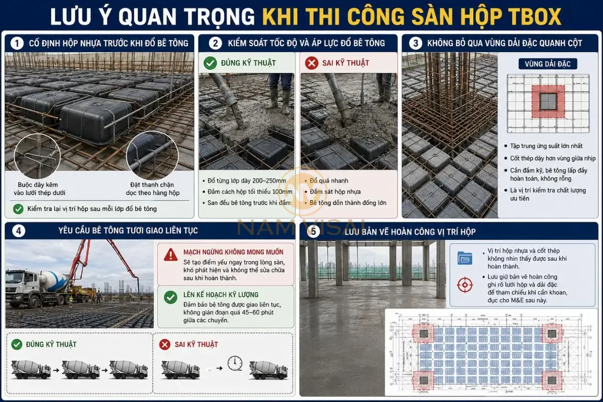 Lưu Ý Quan Trọng Khi Thi Công Sàn Hộp Tbox