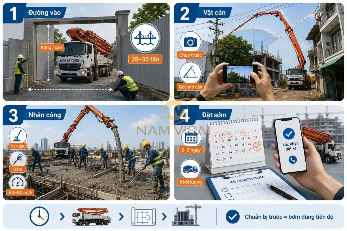 Lưu Ý Thực Tế Khi Thuê Xe Bơm Cần Bê Tông