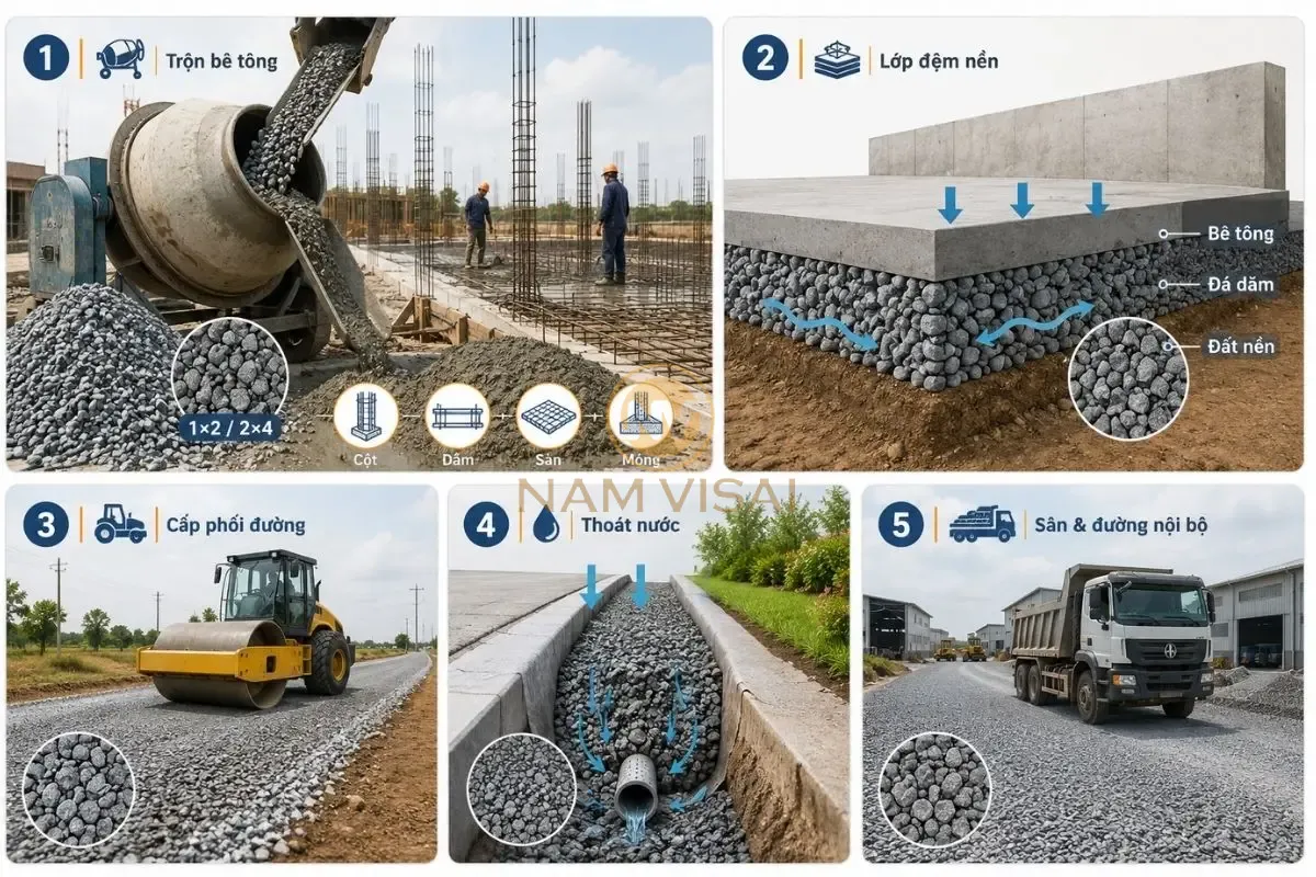 Ứng Dụng Của Đá Dăm Trong Xây Dựng
