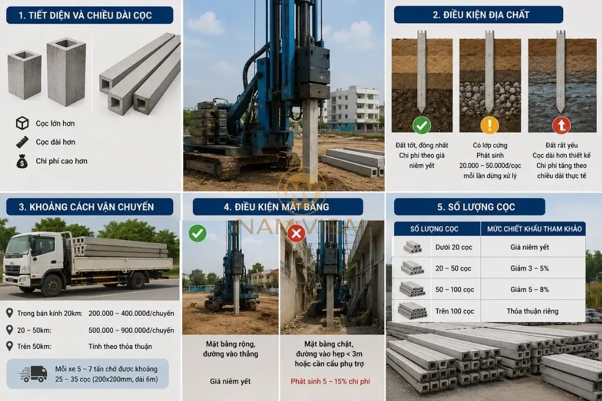 Bảng Giá Cọc Bê Tông Đúc Sẵn Tham Khảo 2026